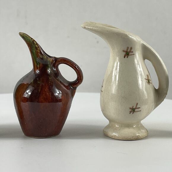 Miniature Ceramic Vases And Pitcher Lot Pottery Mix - Picture 3 of 7